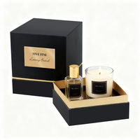 Boîte cadeau rigide élégante de luxe avec laminage brillant, gaufrage, emballage artisanal pour cosmétiques, parfums et bougies |   Boîte à base de carton avec couvercle personnalisé