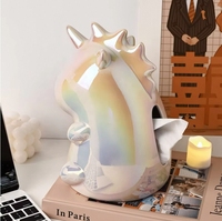 2025 créatif luxe licorne céramique Ins lumière boîte à mouchoirs maison salon décoratif Itemr décoration de la maison luxe décor à la maison