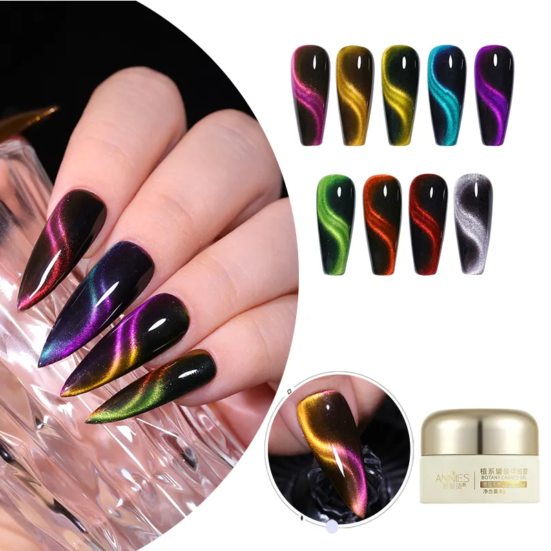 9 màu sắc Flakes mèo mắt gel màu Đỏ Cateye phản quang Gel Polish Set colour Cát chảy mèo của gel mắt