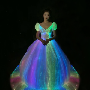 Abito da ballo da sposa illuminato personalizzato per lampeggiare i colori del matrimonio - Product Image 5