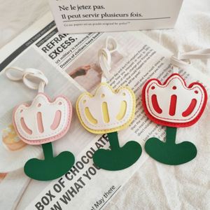 Llavero de moda con colgante de cuero PU de flor de tulipán decorativa para bolso, adorno para teléfono - Product Image 4
