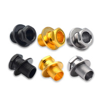 6 Set Ferrule & Sekrup Pemasangan Berulir Hex untuk Mesin Tuner Gitar Sealed-gear Silver Black Gold