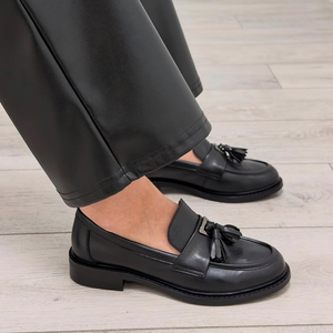 British Style Thick Sole Breathable Anti-Slip Loafers Tassel Decorative Details Retro <strong>Elegant</strong> <strong>Flat</strong> <strong>Shoes</strong> Daily Commute Fashion - Product Image 5