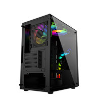 KINPOWER Vente en gros Boîtier pour PC de jeu MATX USB3.0 Boîtier pour PC de jeu avec panneau latéral en verre trempé et lumière RVB