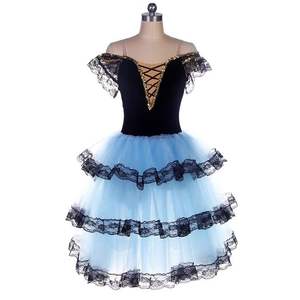 Costume da Balletto Don Chisciotte, Tutù Rosso in Tulle per Competizioni Professionali, Danza Spagnola per Adulti - Product Image 3