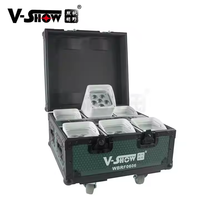 VSHOW WBRF0606 6PCS18w Projecteur de scène plat DMX sans fil à batterie, éclairage LED pour concerts et événements