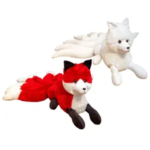 Nuevo diseño, figura de peluche de zorro de nueve colas, juguete personalizado, zorro de nueve colas, animal de peluche para niños