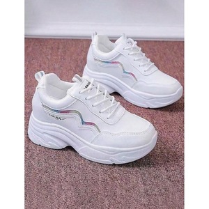 Sneakers con Zeppa Morbide e Traspiranti per Donne, Scarpe da Tennis Casual Comode con Suola Spessa, Strisce di Paillettes Arcobaleno - Product Image 1