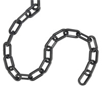 Chaîne barrière en plastique de 8MM Chaîne en plastique noire Sécurité du trafic Chaîne à maillons en plastique PE