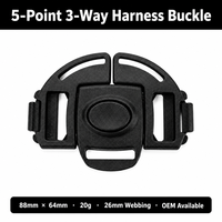 Boucle de harnais en plastique à 5 points et 3 voies de 26 mm pour poussette, chaise haute, siège auto, sécurité bébé OEM ODM