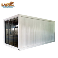 Maison conteneur pliable de 20 pieds, modulaire préfabriquée, pour camps de travail, bureaux, avec structure en acier