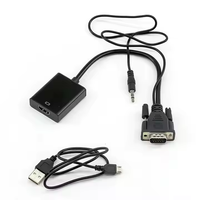 Cable Convertidor VGA a HDMI al por Mayor con Audio 1080p Full HD, Adaptador Alimentado por USB para Computadora de Escritorio, Laptop a Monitor HDTV