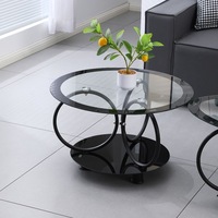 Table basse ovale moderne en verre trempé, table à thé minimaliste et simple pour petit salon, appartement, maison de location, vente en gros