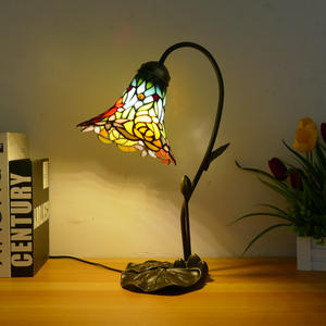 Lámpara de Acento de Cristal con Diseño <span class=keywords><strong>Tiffany</strong></span> de Alta Gama, Estilo Art Deco, con Diseño Europeo, Alimentación CA, LED E14 - Product Image 2