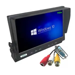 Monitor Komputer LCD 10.1 TFT Layar Warna 1024X600 IPS Layar dengan VGA dan Video AV Port DC 12V-24V untuk Mobil PC DVD VCD Player