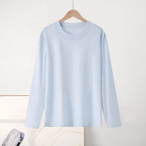 Camiseta de Algodão Simples e Estilosa de Manga Longa para Homens, Gola Redonda, Cor Sólida, Alta Qualidade, Atacado - Product Image 6