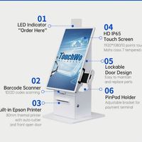 Touchwo Fast Food Restaurant File d'attente 21.5 pouces Self Service Touch Kiosk Machine tout-en-un