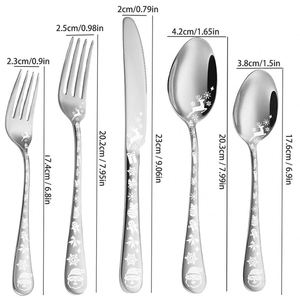 Juego de Cubiertos de Acero Inoxidable con Grabado Láser Navideño al por Mayor, Cuchillo, Tenedor y Cuchara para Restaurante, Hotel, Regalo de Navidad - Product Image 2