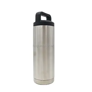 18oz spor su şişesi sızdırmaz Flask vakum yalıtımlı paslanmaz çelik çift duvarlı termal kupa Metal kantin hasır kapak