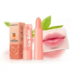 Kiss Beauty Peach Lip Balm Hidratante Hidratante Lip Care Ferramentas de longa duração Maquiagem Cosméticos Batom Impermeável Stick Feminino