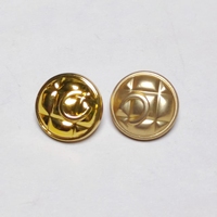 Boutons de vêtements classiques de haute qualité, personnalisables, en alliage de zinc plaqué, écologiques, à 2 trous, ronds, marque JQR