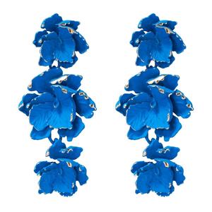 New Alloy Floral Flower Drop <b>Earrings</b> with Geometric Pattern Female Street Accessories in Cool INS Style Baked Paint Design - Product Image 6