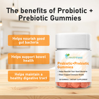 Complément Alimentaire Gommes Probiotiques + Prébiotiques HealthFood, 30 Unités, pour la Santé Intestinale et le Soutien Immunitaire