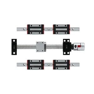 HLTNC عالية الجودة CNC الكرة المسمار 20 مللي متر خطي السكك الحديدية sfu1605 BKBF12 نهاية تحمل HGR20-400MM الخطي الارشادية لل CNC خطي السكك الحديدية