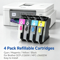 Cartucho recargable L LC521 para Brother DCP-J1260W/J1310DW/J1360DW/J1313DW/J1460DW con chip estable de un solo uso