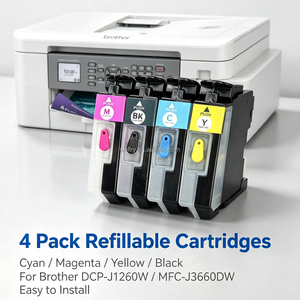 <span class=keywords><strong>Cartouche</strong></span> rechargeable L LC521 pour imprimantes Brother DCP-J1260W/J1310DW/J1360DW/J1313DW/J1460DW avec puce à usage unique stable - Product Image 5
