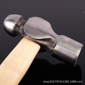 Marteau à tête ronde avec manche en bois Maijiong, en acier au carbone, outil de rénovation pour la maison - Product Image 4