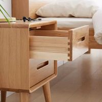 Table de chevet rustique en bois massif pour chambre à coucher, avec tiroirs en rotin, design moderne, garantie de 3 ans