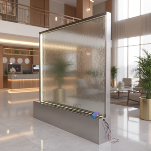 Fontaine cascade en verre, élément aquatique de jardin, rideau d'eau pour jardin et intérieur/extérieur - Product Image 1