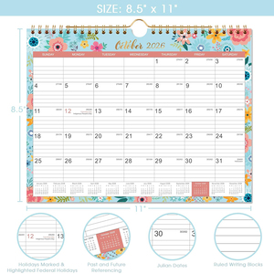 ปฏิทินติดผนัง ปฏิทินฉีกได้ 12 เดือน สีสันสดใส ปฏิทินติดผนังแบบเกลียว ปฏิทินตั้งโต๊ะแบบฉีกได้รายเดือน - Product Image 3