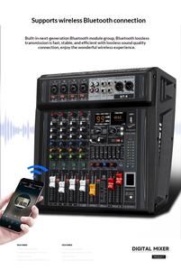 Consola de Mezclas Profesional de 8 Canales con Amplificador de Potencia Todo en Uno, con USB, Bluetooth y Efectos para Conferencias y Audio Profesional - Product Image 4