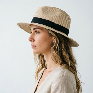 Hot Selling 2026 Women's Custom Logo <b>Straw</b> <b>Hat</b> Sun UV Protection Summer Beach Panama <b>Straw</b> <b>Hat</b> <b>for</b> <b>Men</b> Women - Product Image 5