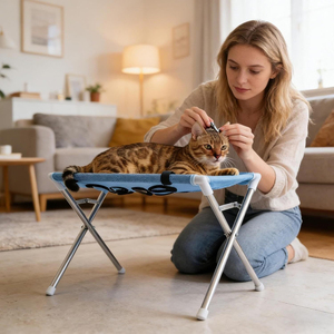 Soporte de Ducha Plegable Portátil de Acero Inoxidable para Bañar Perros y Gatos - Product Image 1