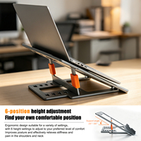 Support de tablette portable en aluminium avec logo personnalisé pour iPad, 6 vitesses, hauteur et angle réglables, pliable, pour bureau, maison, bureau