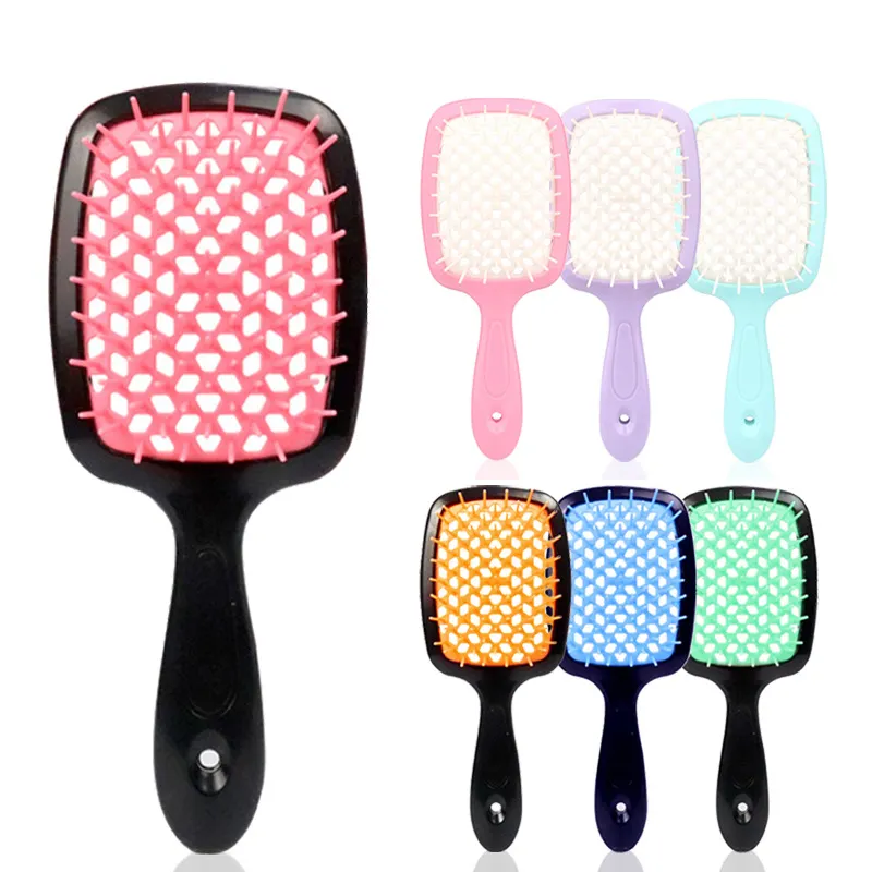 Hot Seller Hollow Honeycomb Hair Brush Comb Hairdressing Scalp Massage Detangling Hair Brush Your Label