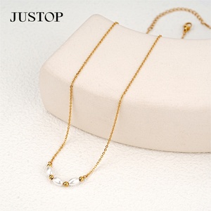 Wholesale Custom Justop BSCI Certified Stainless Steel <b>Pearl</b> Trendy Earrings Bracelet Necklace <b>Jewelry</b> <b>Set</b> - Product Image 4