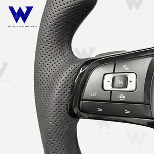 พวงมาลัยหุ้มหนังแบบมีรูพรุนทำจากคาร์บอนไฟเบอร์สำหรับ <span class=keywords><strong>Volkswagen</strong></span> สามารถใช้ได้กับโปโลกอล์ฟรุ่น Passat - Product Image 5