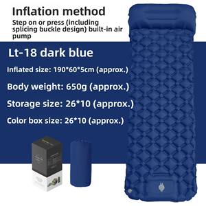 Matelas <span class=keywords><strong>de</strong></span> camping gonflable <span class=keywords><strong>de</strong></span> qualité supérieure, 5 cm d'épaisseur, imperméable, avec pompe à <span class=keywords><strong>pied</strong></span> pour la randonnée et les pique-niques - Product Image 4