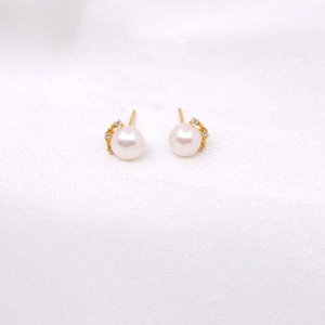 925 <b>Silver</b> Simple Geometric <b>Pearl</b> Stud <b>Earrings</b> Classic New Year's Gift with Gold Plating for Daily Commuting - Product Image 2