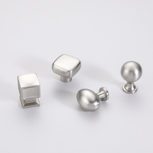 Minimalist <b>Silver</b> Brushed Cabinet <b>Knobs</b> Zinc Alloy Round Spherical Design Durable <b>Drawer</b> Wardrobe Handle - Product Image 4