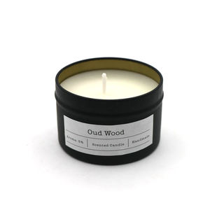 กระป๋องเทียนกลมสีดำด้าน ขนาด 4 ออนซ์ สำหรับใส่เทียนหอม พร้อมฉลาก - Product Image 5