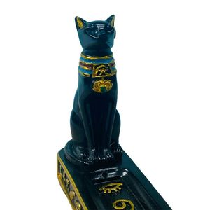 Porte-encens en résine représentant un chat <span class=keywords><strong>Bastet</strong></span> de la mythologie égyptienne, base de brûleur d'encens - Product Image 3