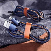 Câble USB en tissu jean OEM 5V 2.1A, câble de données, charge rapide, câble micro USB, logo personnalisé