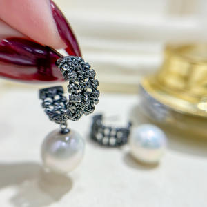 ต่างหูเงิน DIY ประดับด้วยลูกปัดกลมขนาด 10-15 มม. พร้อมอุปกรณ์ทำเครื่องประดับมุก DIY ถาดเปล่าแฟชั่น 22204 ชุบเงิน ขนาด 12 มม. - Product Image 2