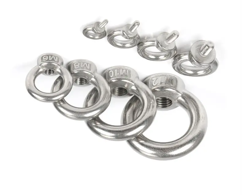 Hersteller Edelstahl metrisch din580 m3 m4 m5 m8 m10 m12 c15 A2 Maschinen Beton Schwenk ring Heben Augen schraube Augen schraube