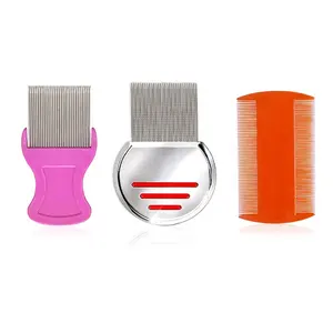 Factory Hair Comb Nit Plastic Hair Lice Combs Metal Comb Stainless Steel Head Lice Treatment Lice Comb